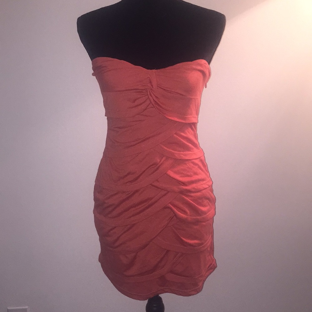 NWOT Orange scalloped Misope Dress Sz. Med